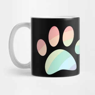 Pastel Color Rainbow Dog Paw Prints Mug